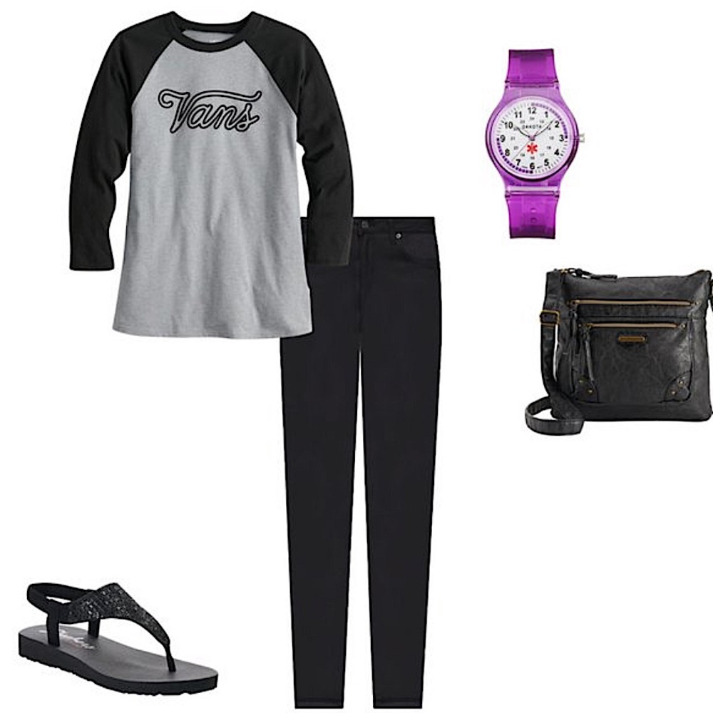 Juniors' Vans® Scripts Raglan Tee - Picture 7 of 7